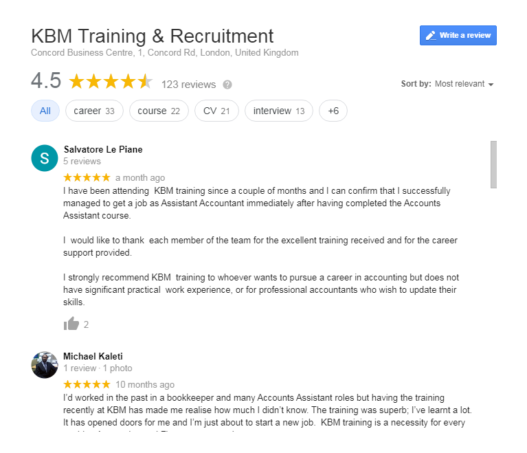 kbm google reviews